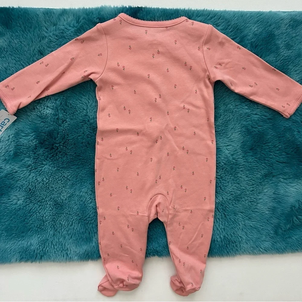 Carter's Pink 'Little Sister' Floral Footie